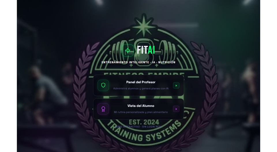 FitAI — Web app para gimnasios: rutinas y plan alimentario con IA.